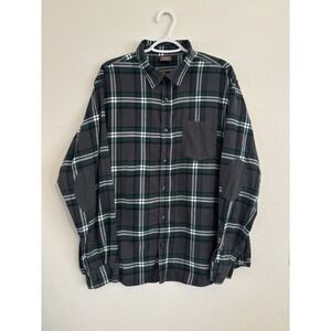 Great Northwest‎ Mens XL Green Grey White Flannel Button Up Shirt